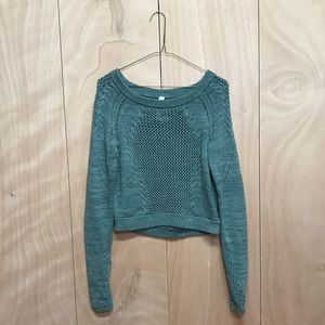 lululemon olive knit cropped sweater